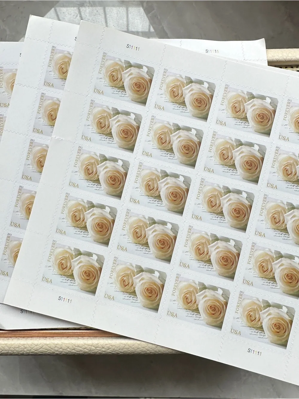 Cream Rose Forever Stamps - 200